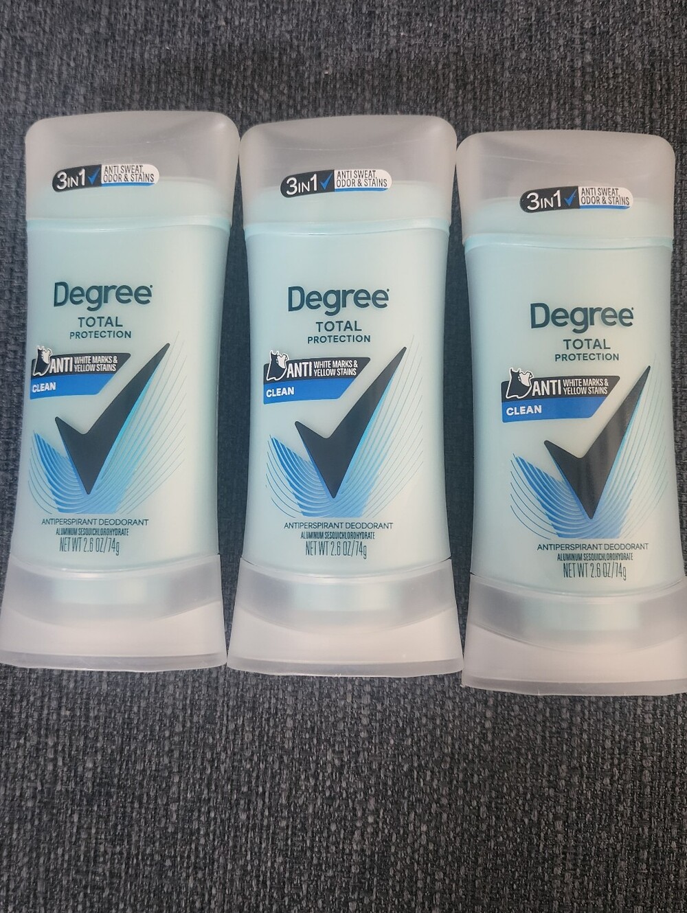 Total Protection Antiperspirant Deodorant - Clean Scent, Light Blue 3 Pack